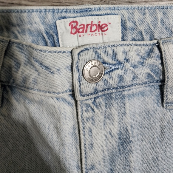 BarbieBarbie Light Blue Stretch High Waisted Denim Shorts. - Picture 3 of 5